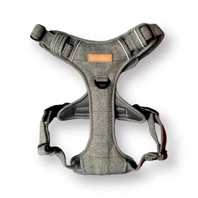 ADVENTURE TRAILS HUNDESELE - Grey Herringbone Tweed