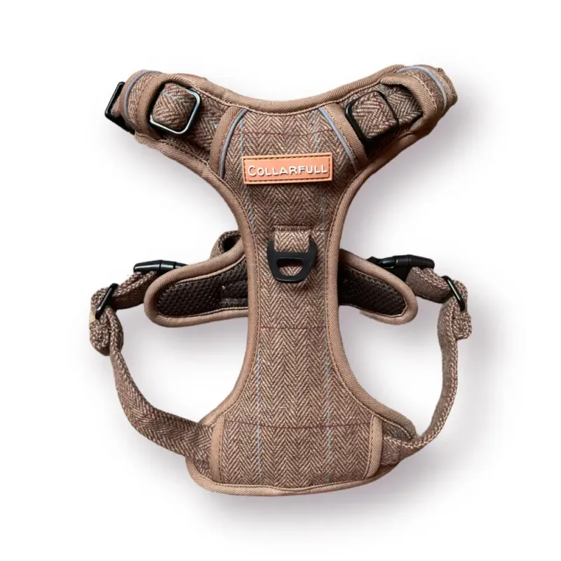 ADVENTURE TRAILS HUNDESELE - Brown Herringbone Tweed