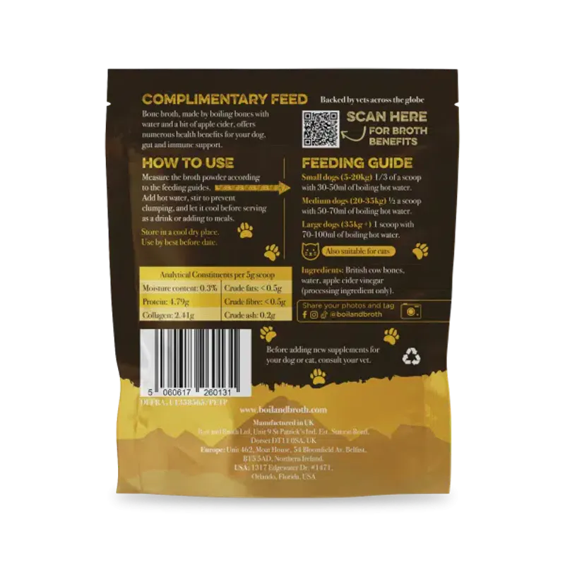 Bone Broth 50gr til 1 liter - Hjort